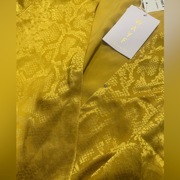 NWT WAYF Yellow Silky Snake Print Bodysuit XS - Picture 15 of 16